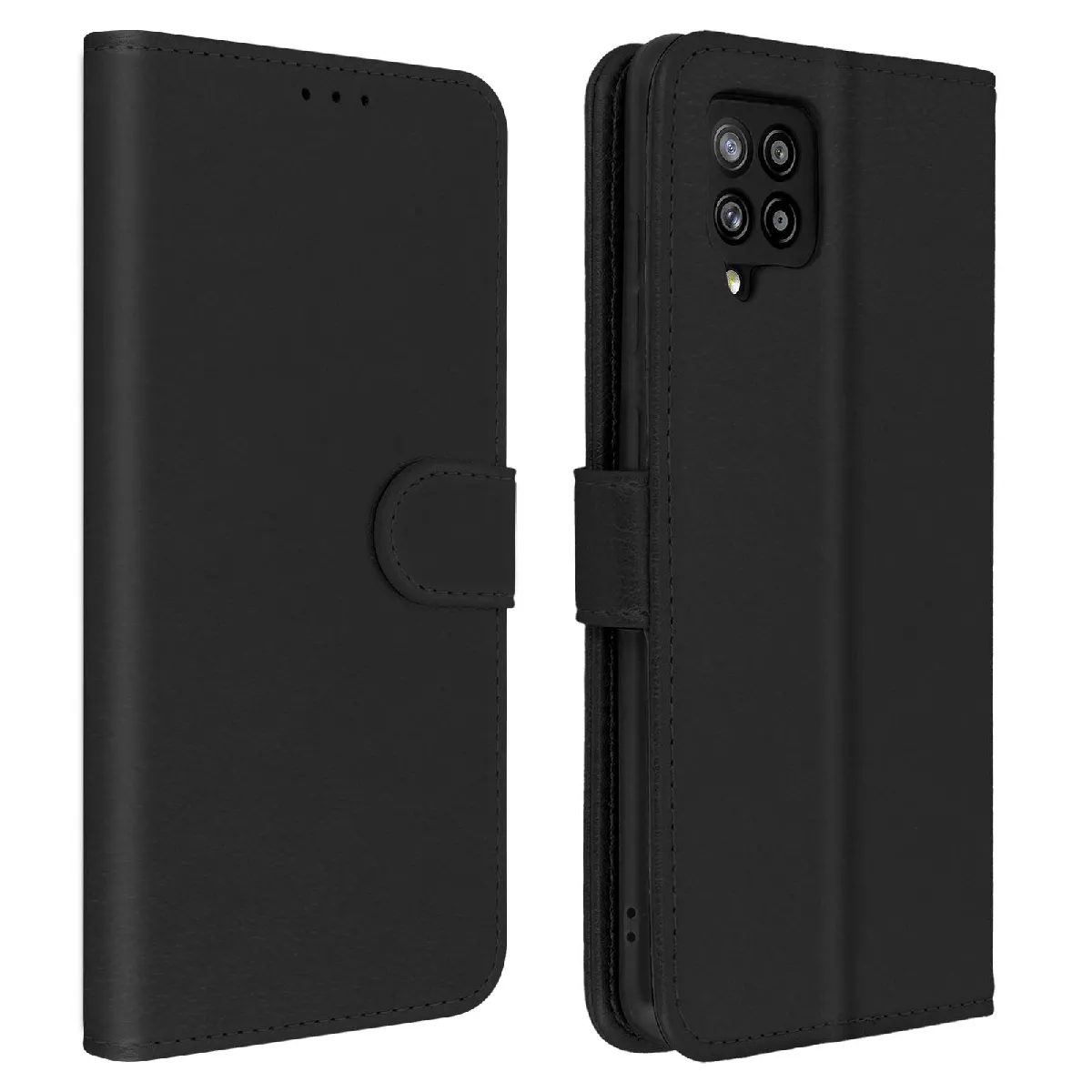 Avizar Noir Étui Pour Samsung Galaxy A42 5G Housse Intégrale Porte-Carte Fonction Support