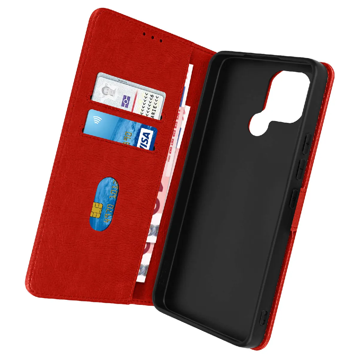 Avizar Rouge Housse Pour Xiaomi Redmi A1 Et A2 Clapet Portefeuille Et Support Vidéo