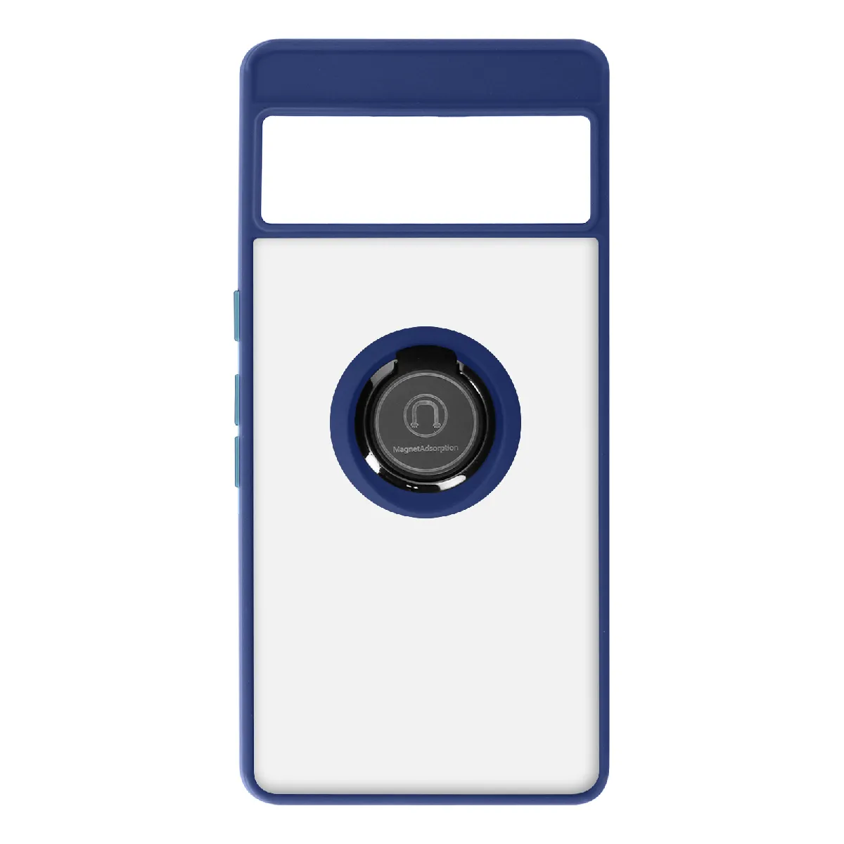 Avizar Bleu Coque Pour Google Pixel 7 Pro Bi-Matière Bague Métallique Support Vidéo