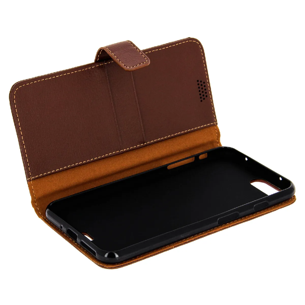 Avizar Marron Housse Clapet Portefeuille Pour Iphone 7 Plus / Iphone 8 Plus