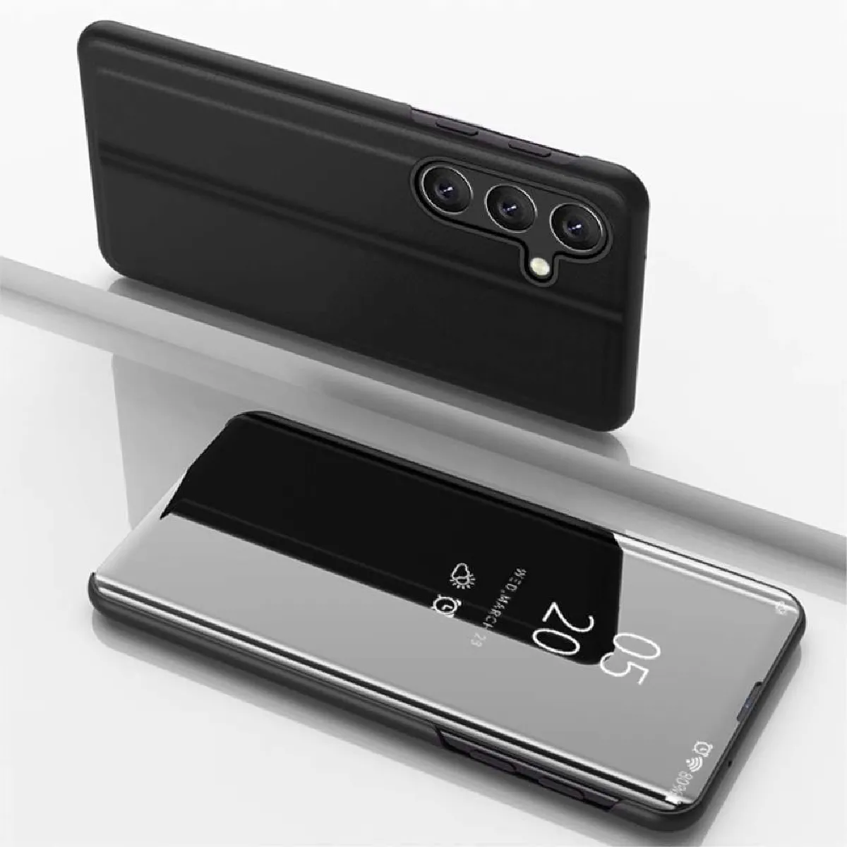 Htdmobiles Noir Étui Portefeuille À Fenêtre Samsung Galaxy A54 5G