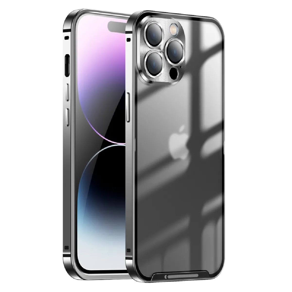 Générique Noir Coque En Aluminium Bumper Alliage Apple Iphone 14 Pro Max