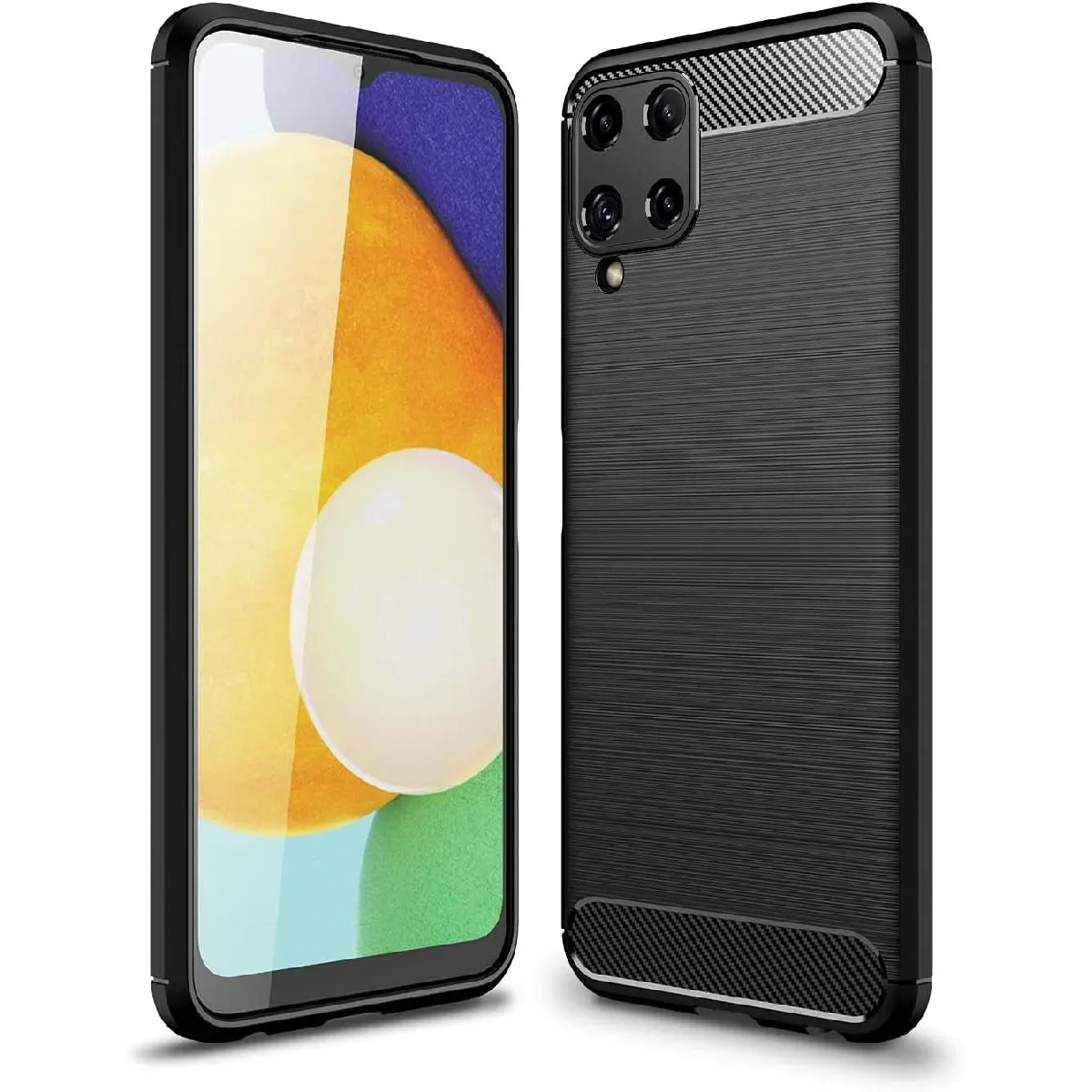 Xeptio Noir Coque En Fibre De Carbone Samsung Galaxy A22 4G