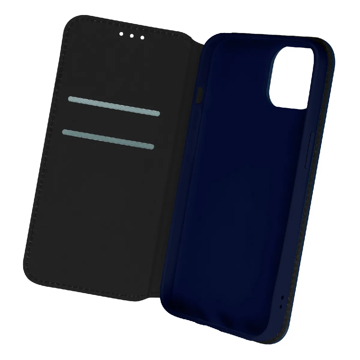 Avizar Bleu Étui Pour Iphone 13 Mini Clapet Portefeuille Fonction Support Vidéo