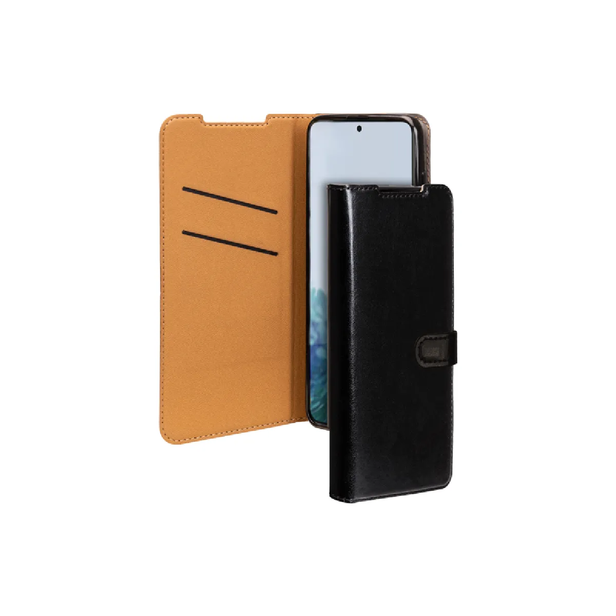 Folio Wallet Samsung G S21+ 5G Noir avec languette de fermeture Bigben - Neuf