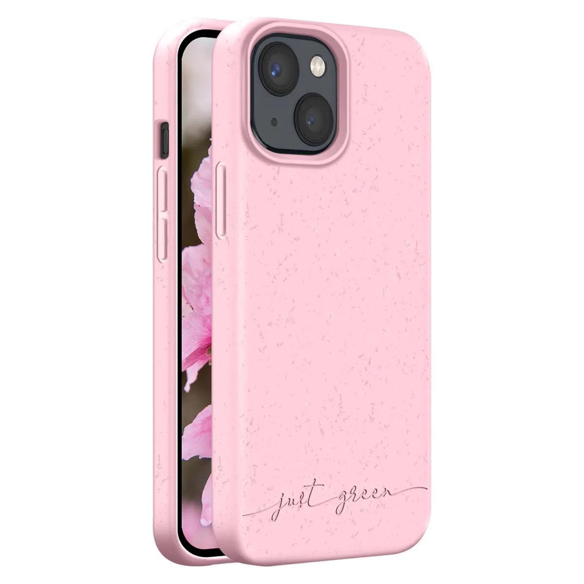 Just Green Rose Coque Pour Iphone 13 Mini Modèle Natura Compatible Avec Recharge Sans Fil