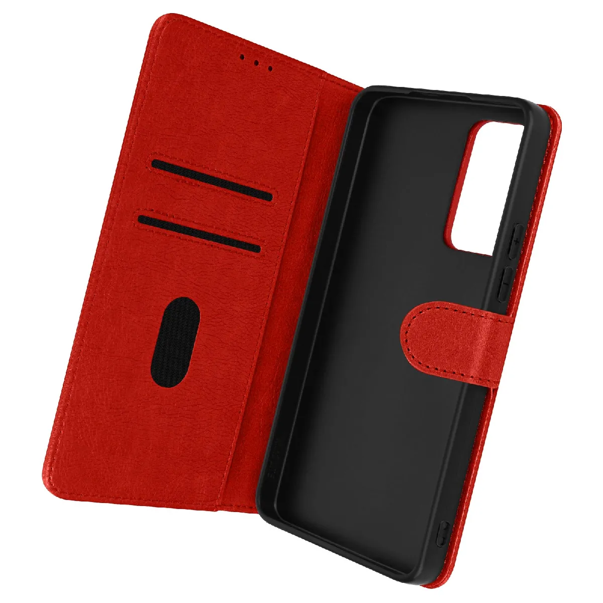 Avizar Rouge Housse Xiaomi 12 Lite Clapet Portefeuille Fonction Support Vidéo