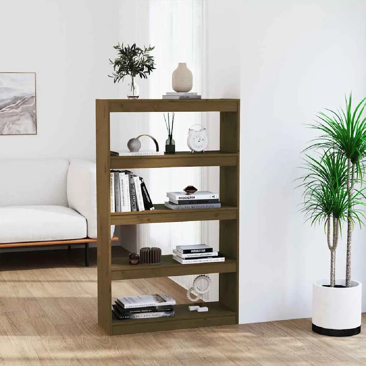 Vidaxl Marron Bibliothèque/Séparateur - Miel