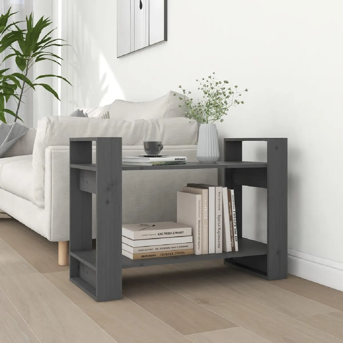 Vidaxl Gris Bibliothèque/Séparateur 80X35x56,5 Cm