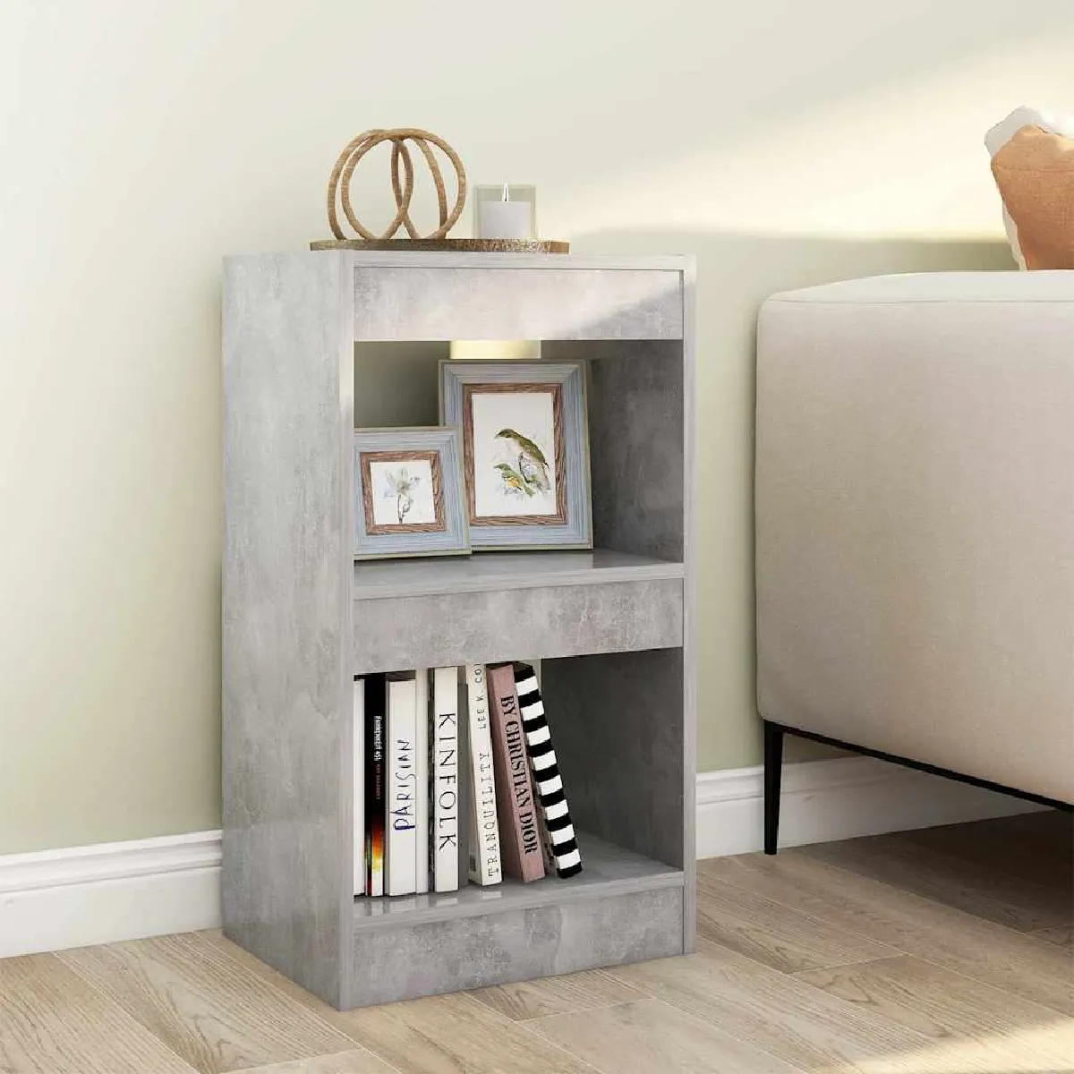 Vidaxl Gris Bibliothèque/Séparateur Béton