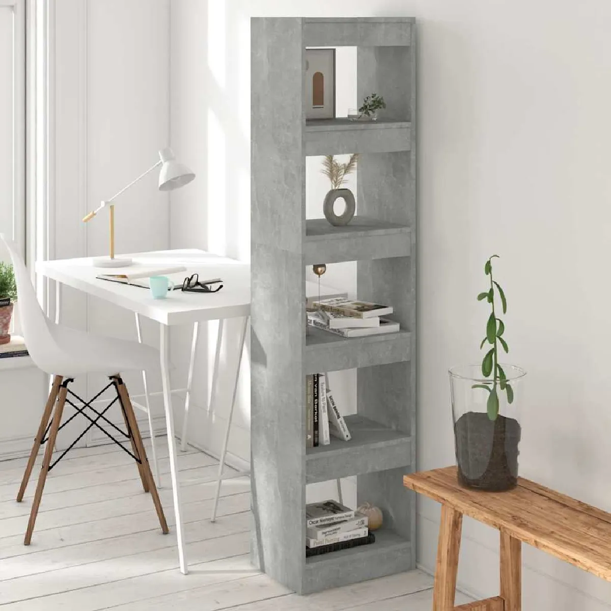 Vidaxl Gris Bibliothèque/Séparateur - Béton