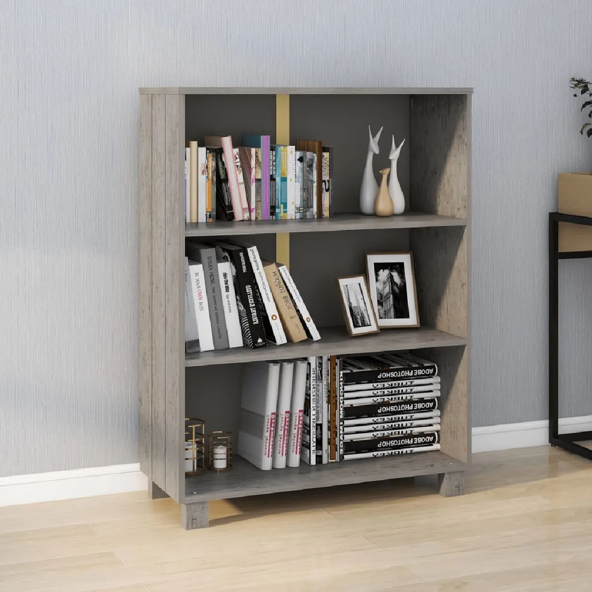 Vidaxl Gris/Clair Bibliothèque Hamar
