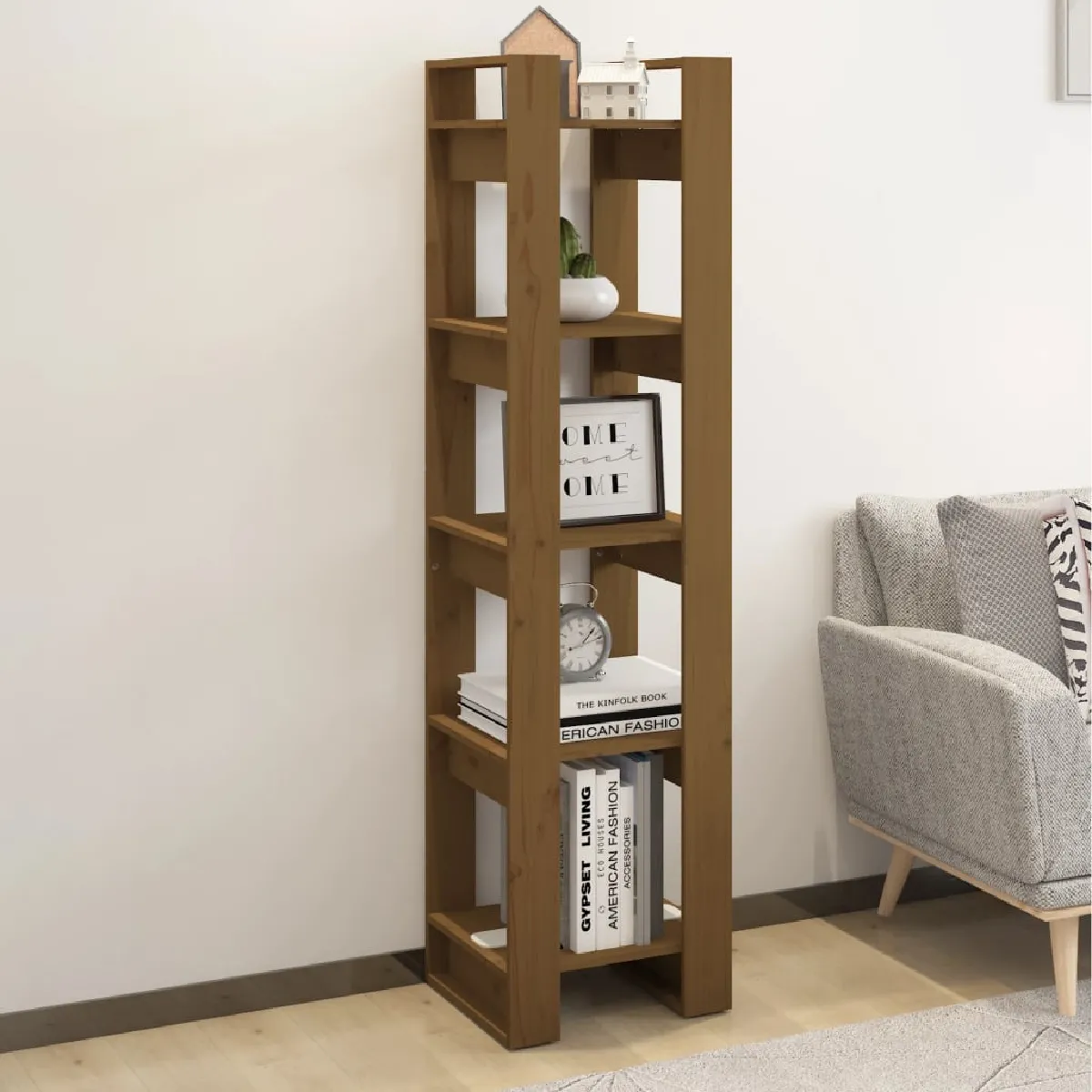 Vidaxl Bibliothèque/Cloison Marron miel 41x35x160 cm Pin solide 813872