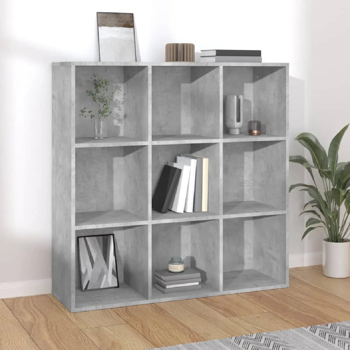 Vidaxl Bibliothèque gris béton 98x29x97,5 cm