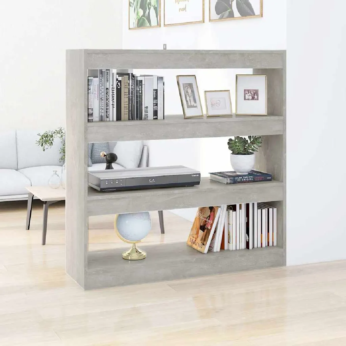 Vidaxl Gris Bibliothèque/Séparateur Béton