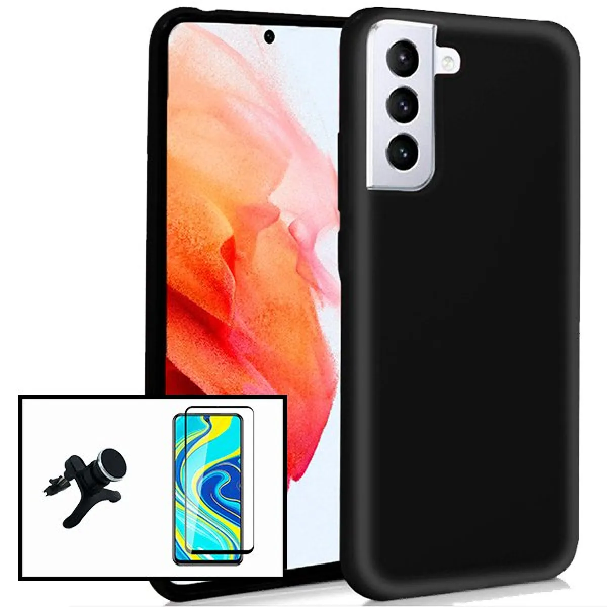 PHONECARE  Kit Verre Tremp&eacute; 5D + Coque Silicone Galaxy S21+