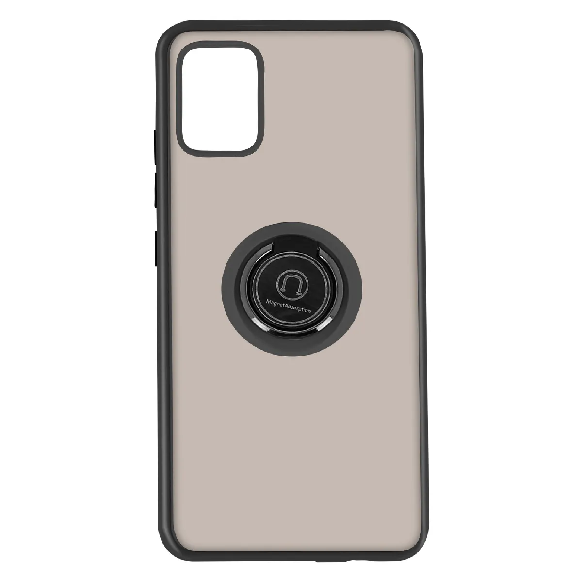 Avizar Noir Coque Pour Samsung Galaxy A51 Bi-Matière Bague Métallique Fonction Support