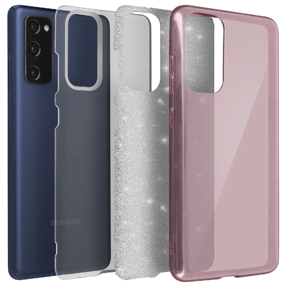Avizar Rose Coque Pour Samsung Galaxy S20 Fe Paillette Amovible Silicone Semi-Rigide