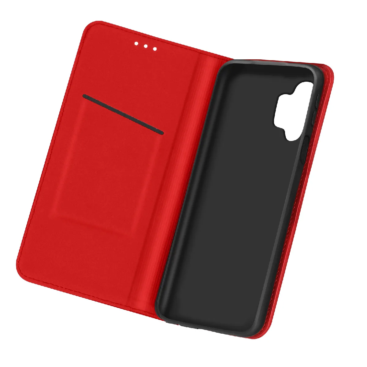 Avizar Rouge Étui Pour Samsung Galaxy A32 5G Porte-Carte Support Vidéo Cuir Véritable