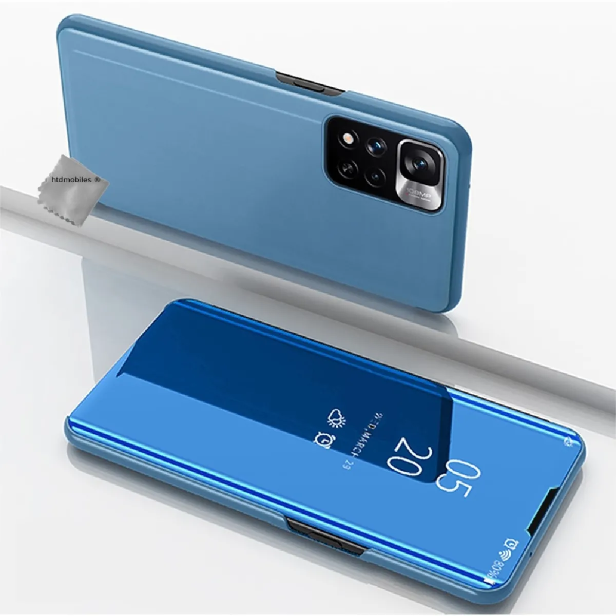 Htdmobiles Bleu Étui Portefeuille À Fenêtre Xiaomi Redmi Note 11 Pro+ 5G