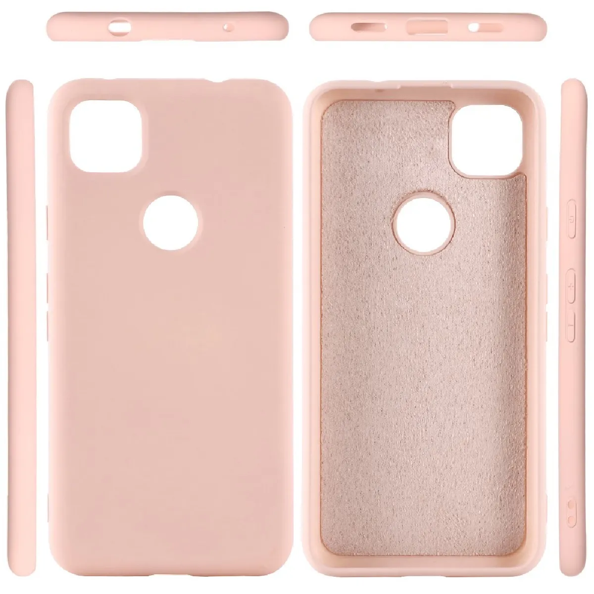 Générique Rose Coque En Silicone Liquide Google Pixel 4A