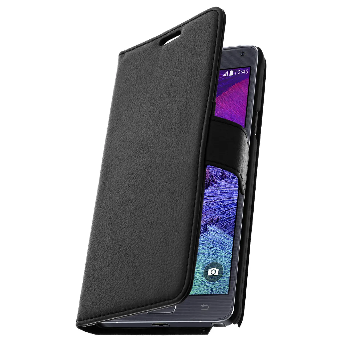 Avizar Noir Housse Étui Folio Portefeuille Pour Samsung Galaxy Note 4