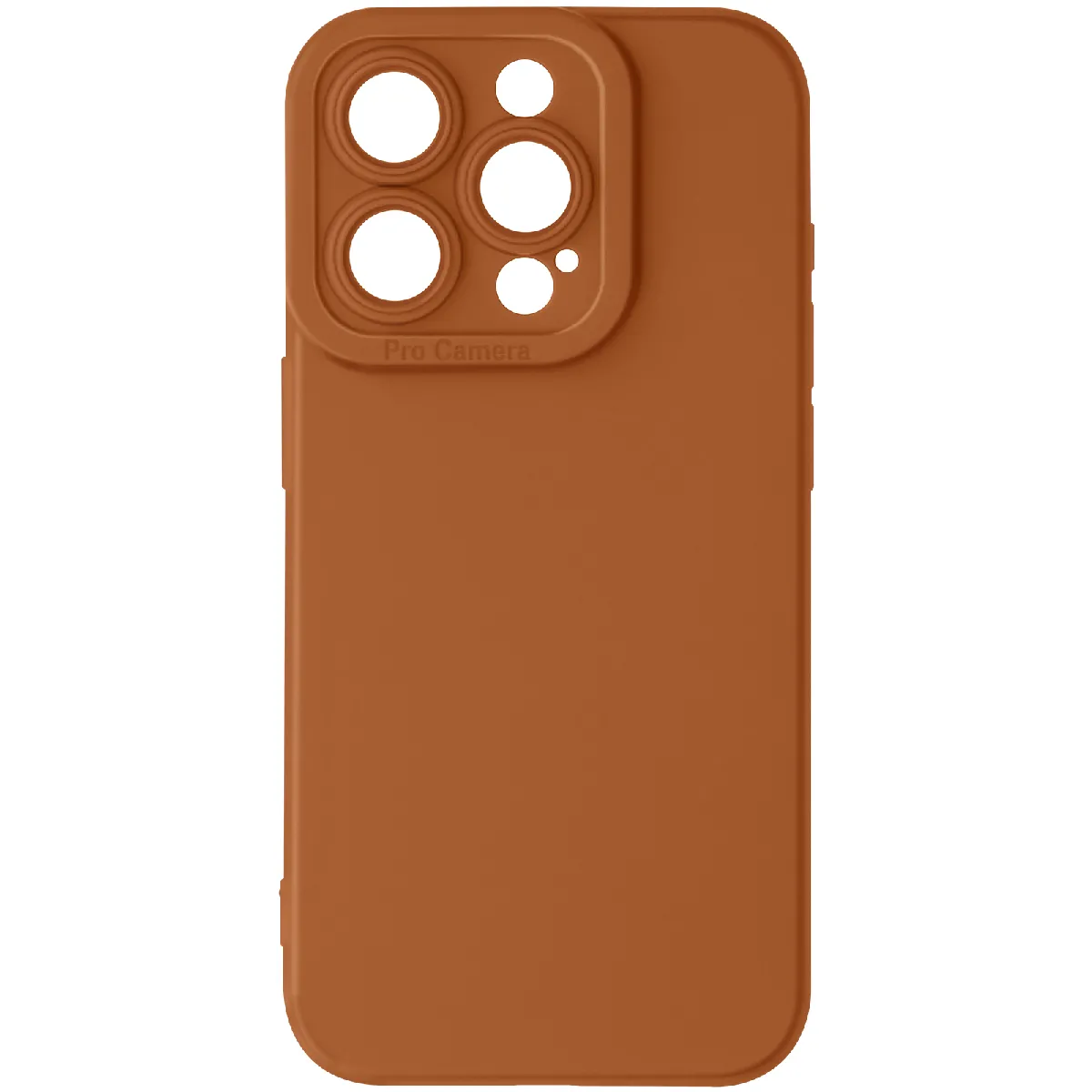 Avizar Marron/Clair Coque Pour Iphone 15 Pro Max Silicone Mat Protection Caméra