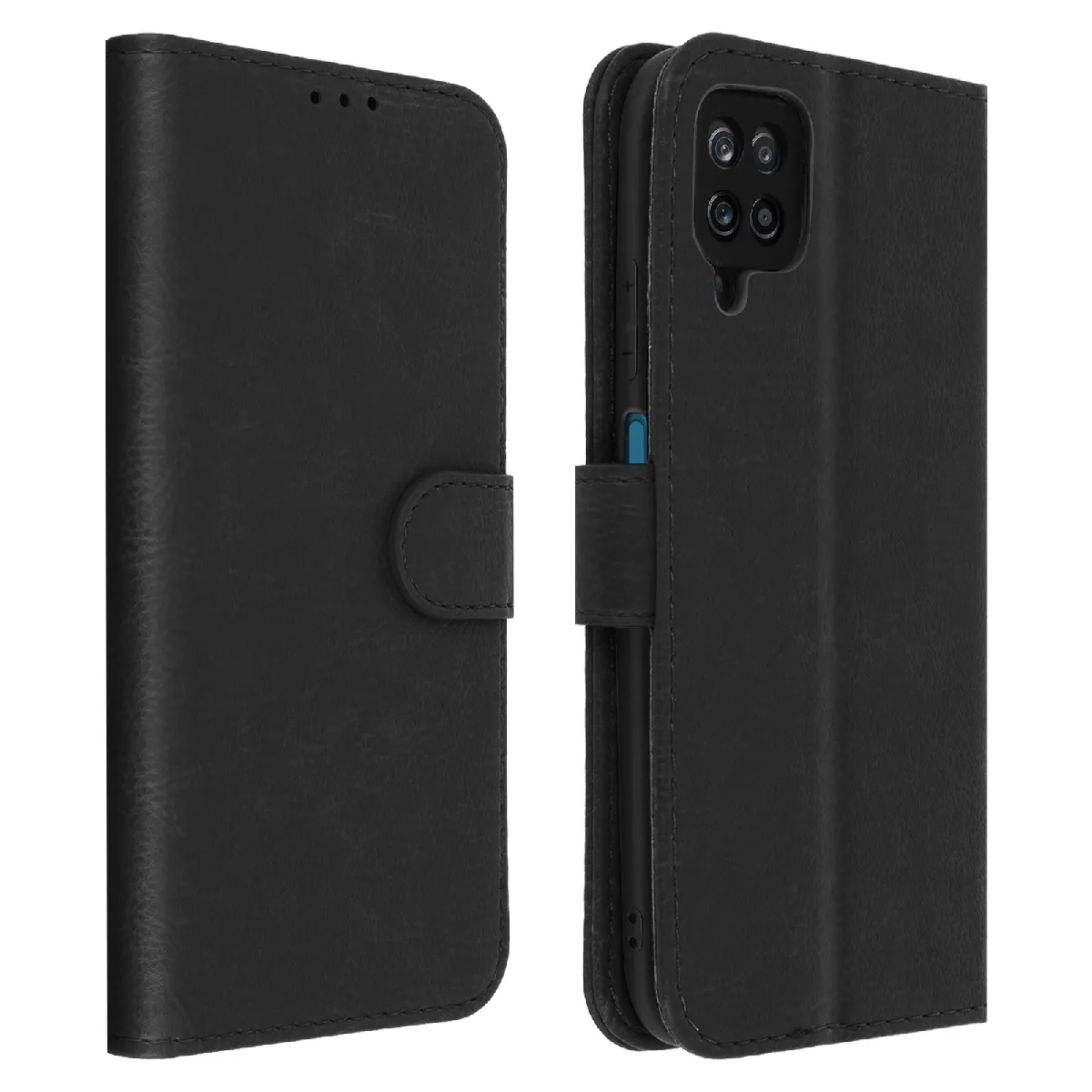 Avizar Noir Étui Pour Samsung Galaxy A21 Protection Avec Porte-Carte Fonction Support