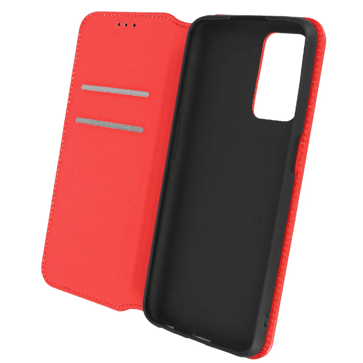 Avizar Rouge Étui Pour Oppo A16 Et Oppo A16s Clapet Portefeuille Fonction Support Vidéo
