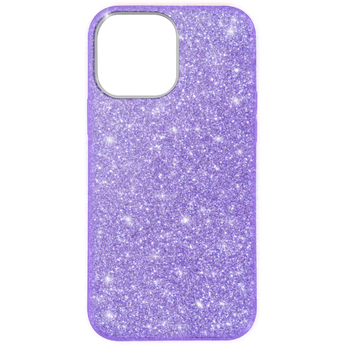 Avizar Violet Coque Pour Iphone 13 Paillette Amovible Silicone Semi-Rigide