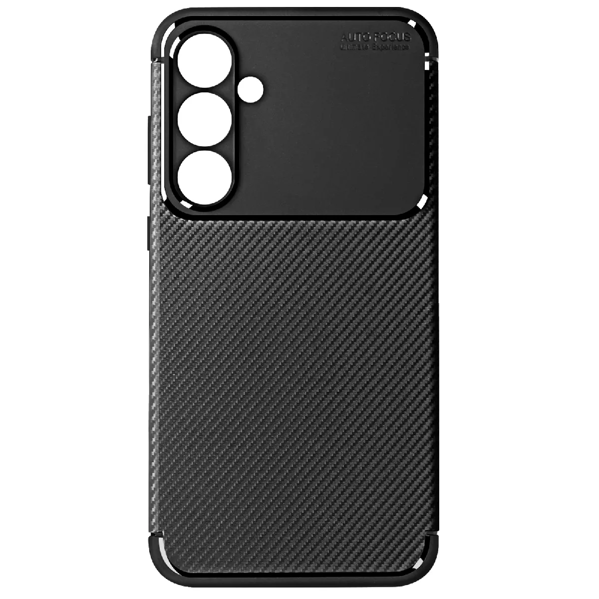 Avizar Noir Coque Pour Samsung Galaxy A55 Silicone Flexible Effet Carbone