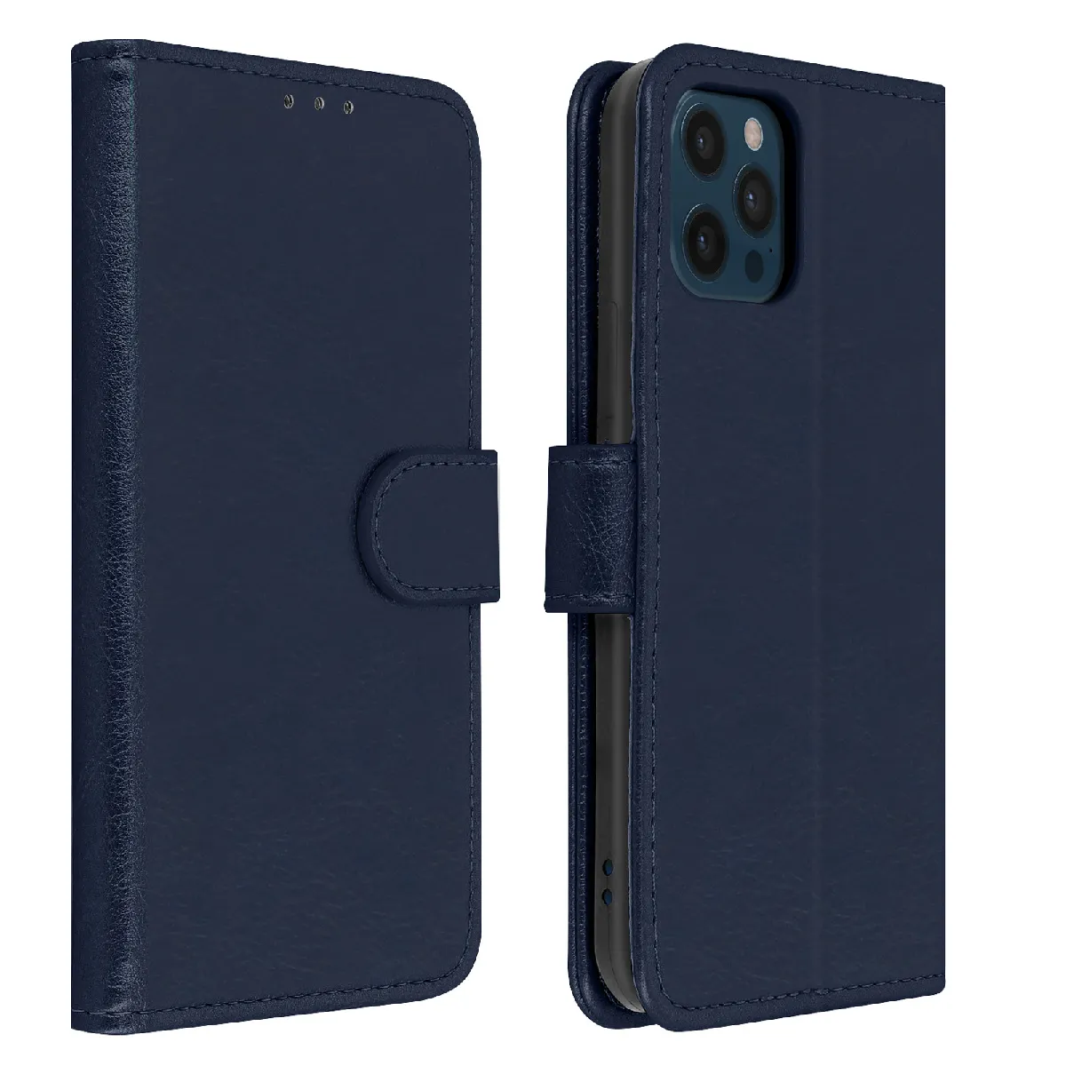 Avizar Bleu Étui Pour Iphone 12 Pro Max Protection Avec Porte-Carte Fonction Support