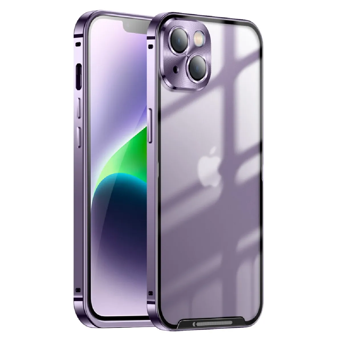 Générique Violet Coque Bumper En Alliage D'aluminium Apple Iphone 14 Plus