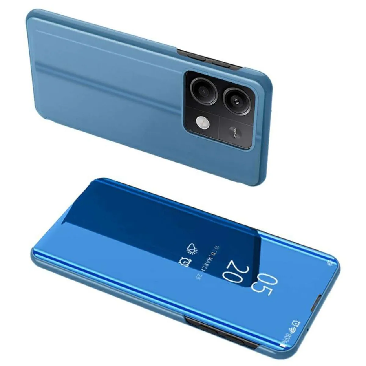 Htdmobiles Bleu Housse Portefeuille Clear View Xiaomi Redmi Note 13 5G