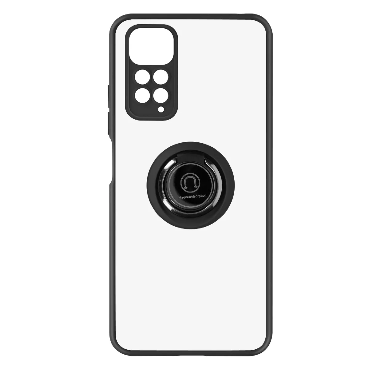 Avizar Noir Coque Pour Redmi Note 11 / Note 11S Antichoc Avec Anneau Magnétique Rotatif