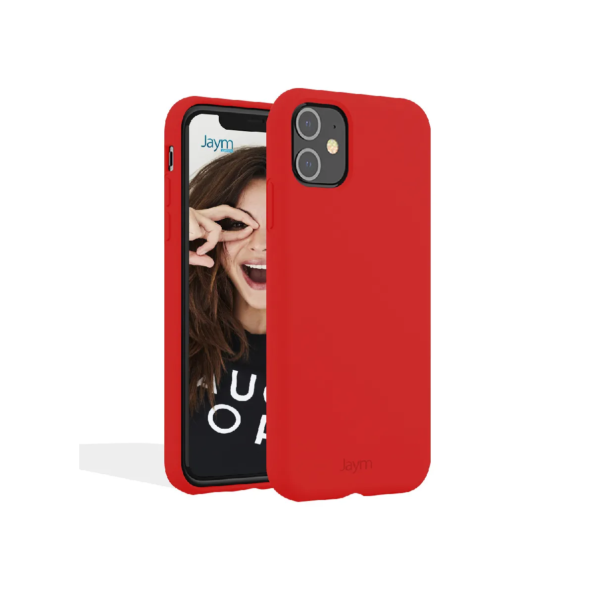 JAYM  Coque Silicone Rouge pour Apple iPhone 12 Mini