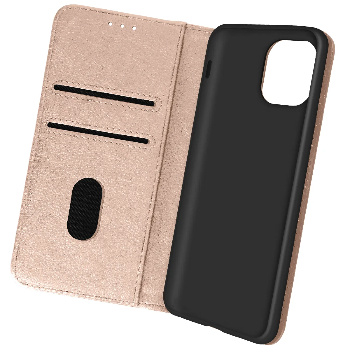Avizar Rose Housse Pour Iphone 13 Mini Clapet Portefeuille Fonction Support Vidéo Champagne