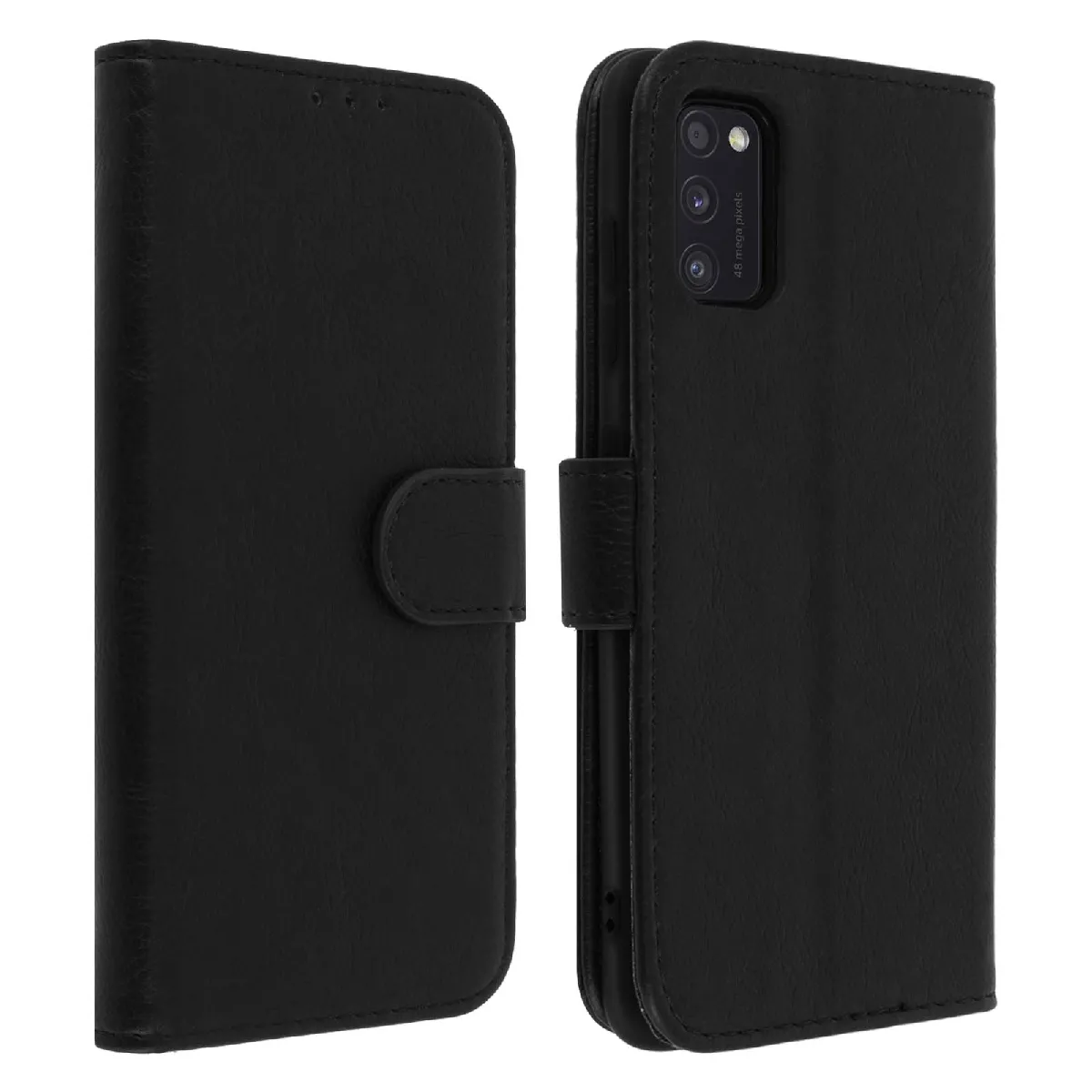 Avizar Noir Étui Pour Samsung Galaxy A41 Housse Intégrale Porte-Carte Fonction Support