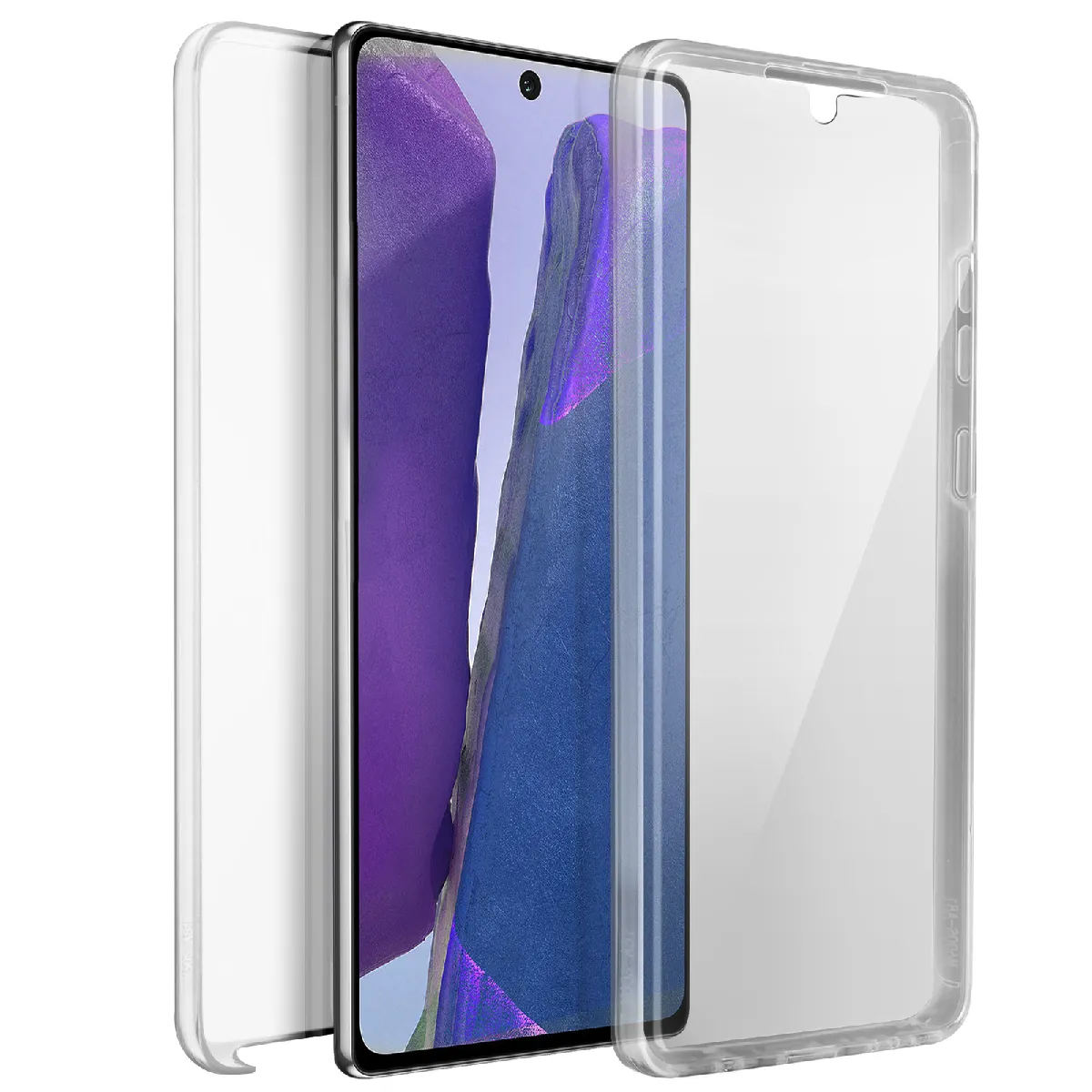 Avizar Coque Samsung Galaxy Note 20 Protection Arrière Rigide Avant Souple Transparent