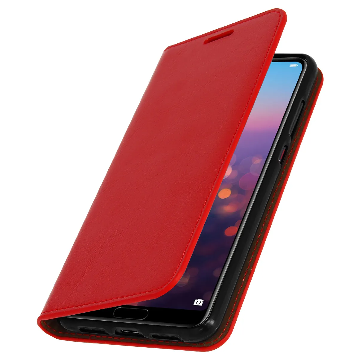 Avizar Rouge Étui Pour Huawei Pour Huawei P20 Pro Housse Cuir Portefeuille Fonction Support