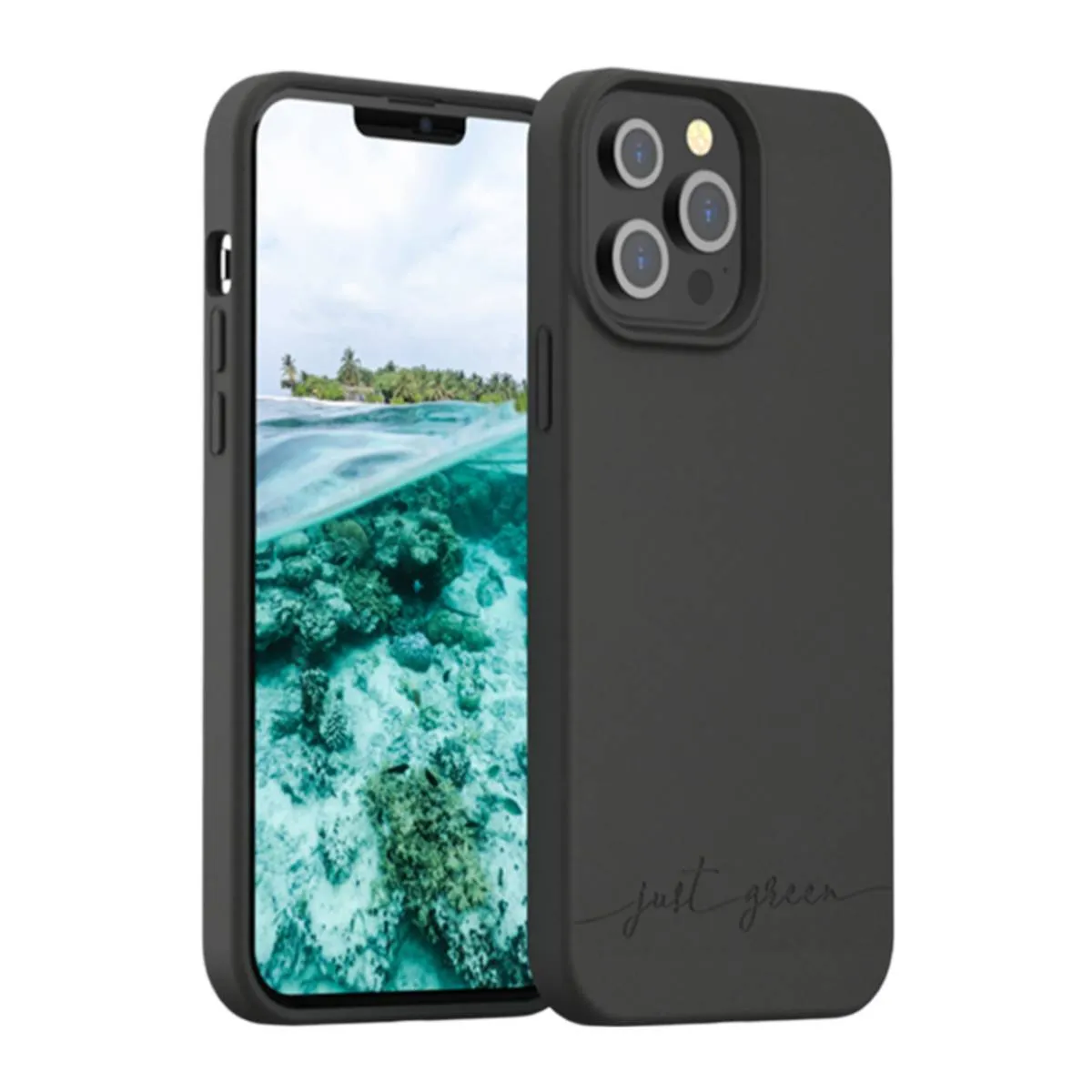 Just Green Noir Coque De Protection Pour Iphone 13 Pro Max Natura Recyclable