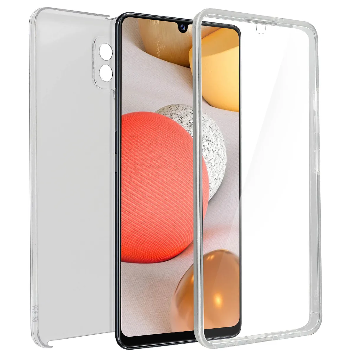 Avizar Coque Samsung Galaxy A42 5G Protection Arrière Rigide Avant Souple Transparent