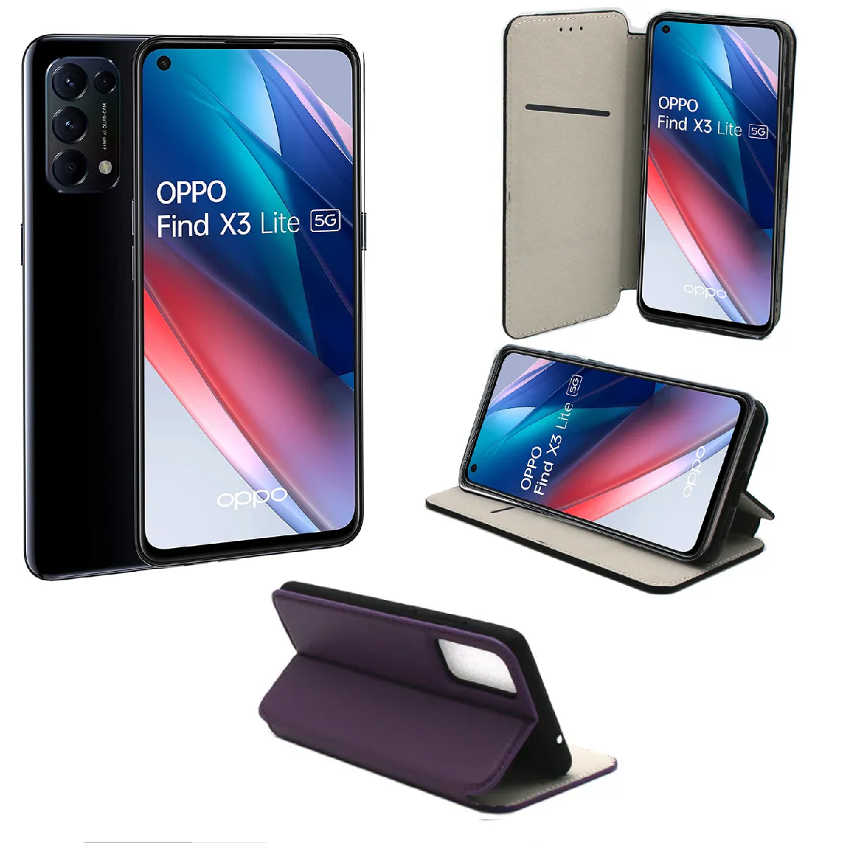 Xeptio Étui Portefeuille Oppo Find X3 Lite 5G