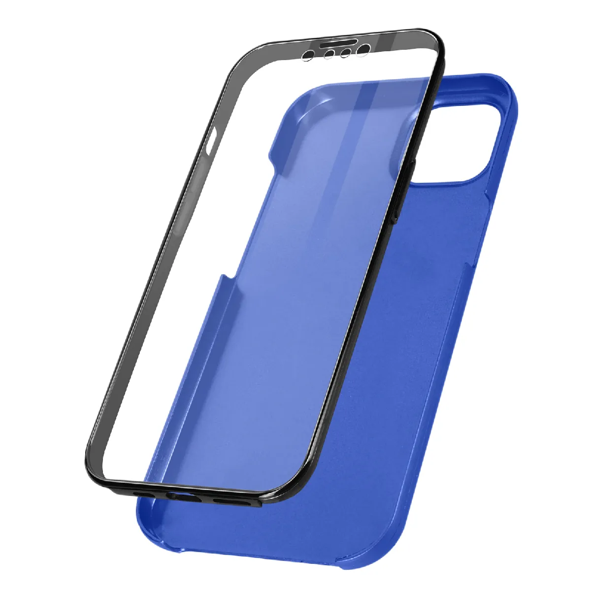 Avizar Bleu Coque Iphone 13 Mini Arrière Rigide Et Avant Souple