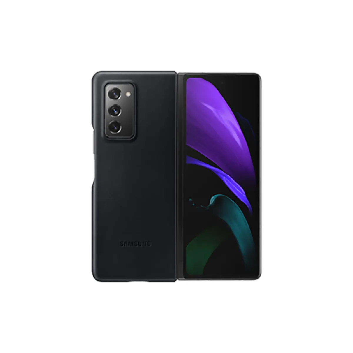 Samsung Noir Coque Pour Galaxy Z Fold 2 En Cuir Compatible Avec Charge Sans Fil