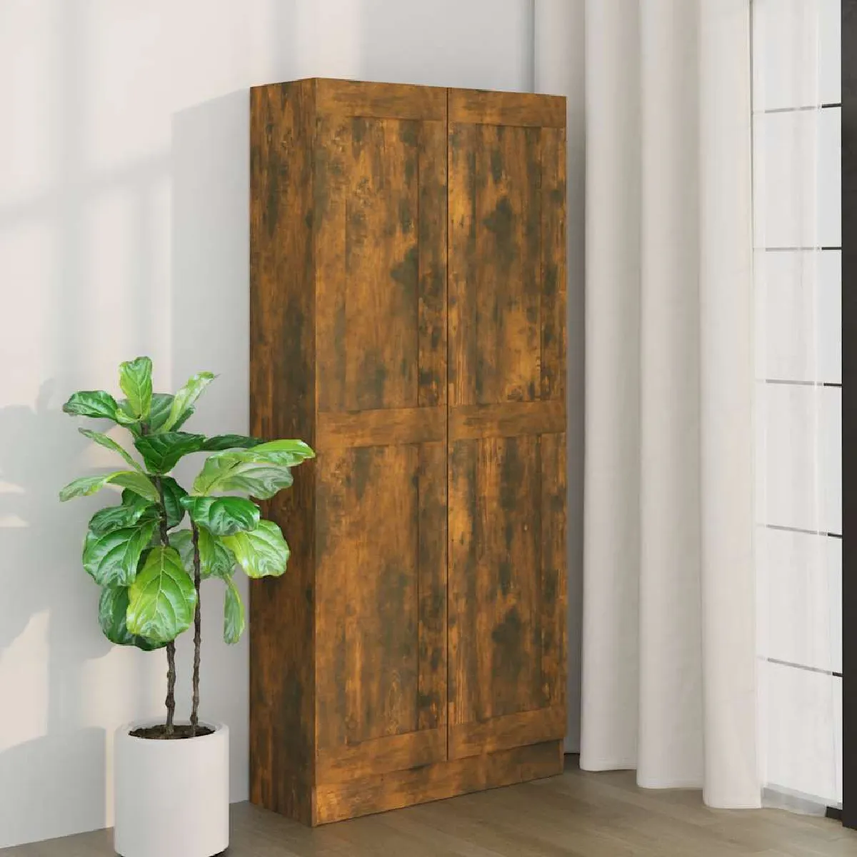 vidaXL Armoire à livres Chêne fumé
