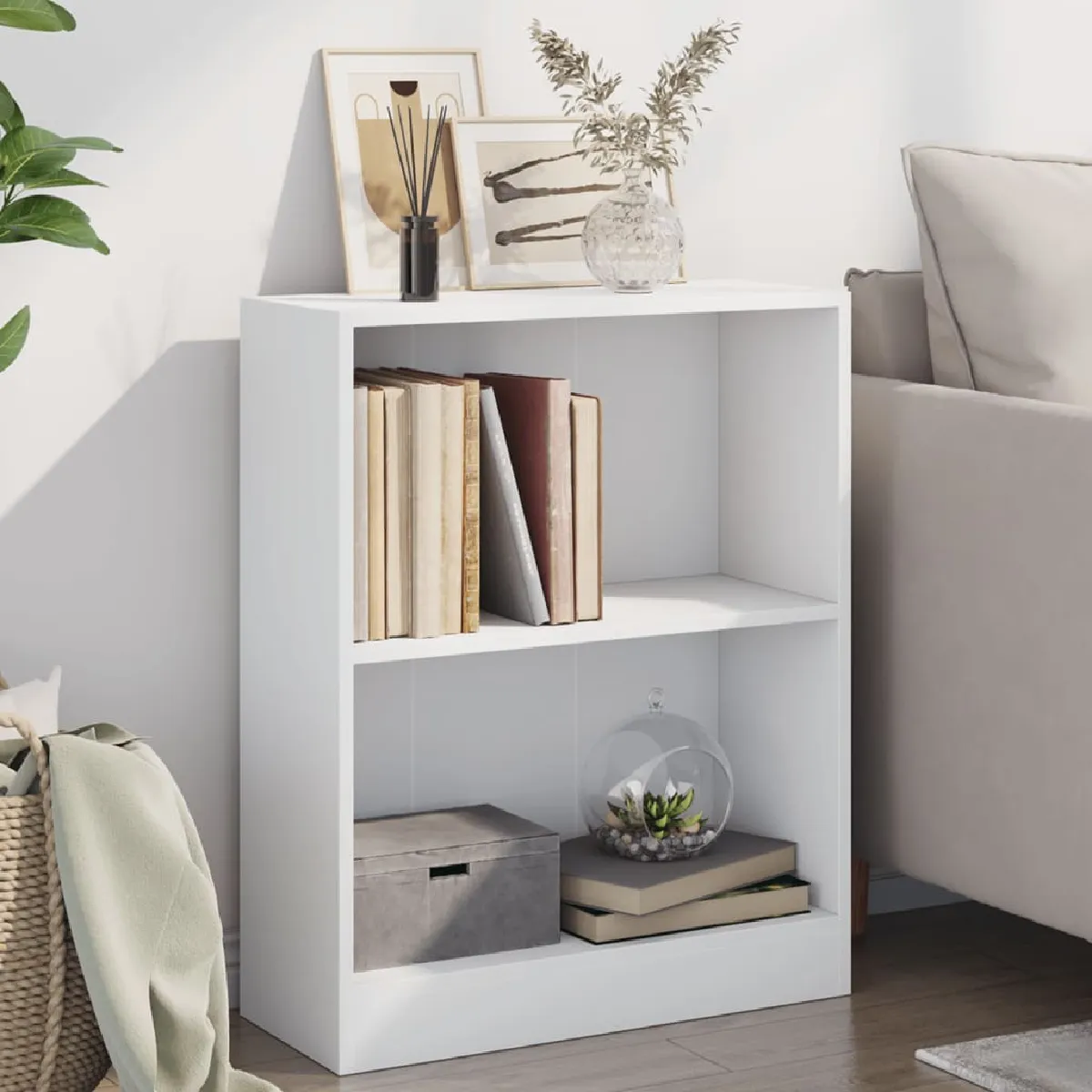 vidaXL - Bibliothèque - 60x24x76 cm - Blanc - Image 2