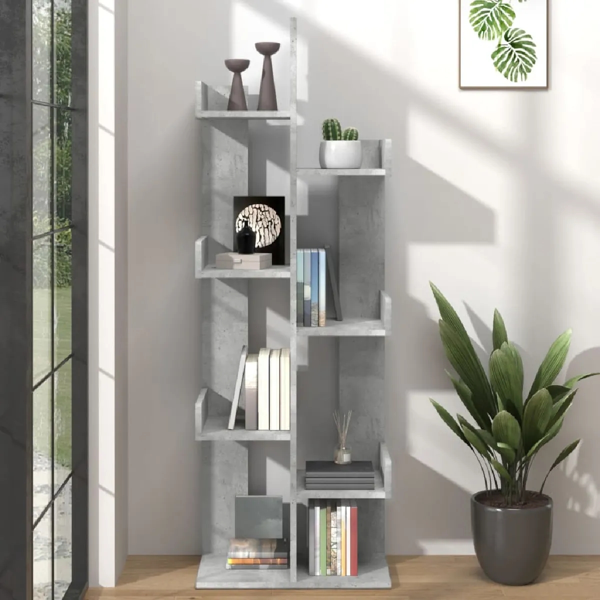 VIDAXL - Bibliothèque - Gris béton - 48x25,5x140 cm - Image 2
