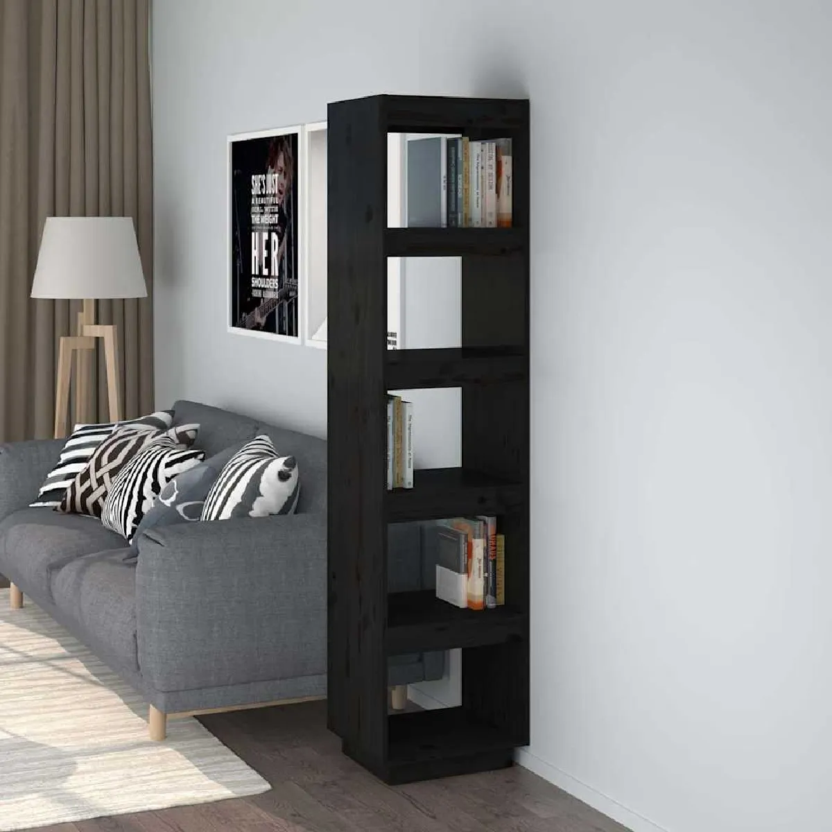 Vidaxl Noir Bibliothèque/Séparateur