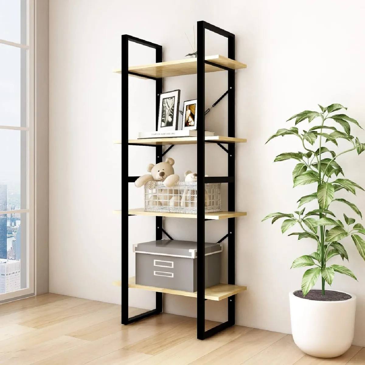 vidaXL Bibliothèque 4 niveaux 60x30x140 cm Bois pin